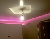 многоуровневый натяжной потолок с диодной подсветкой - фото 25